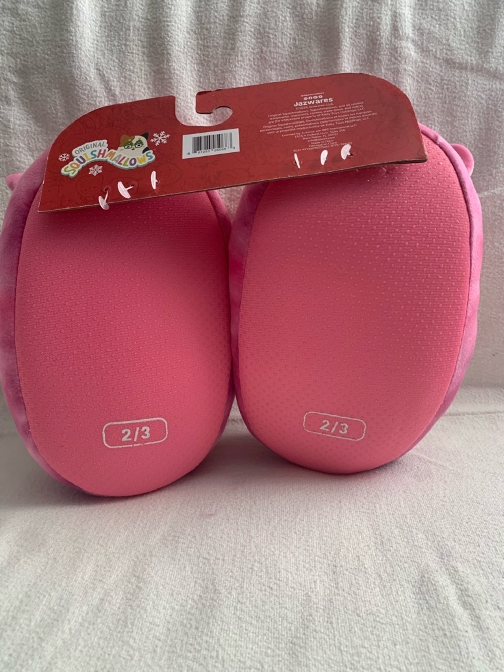 NWT Squishmellow Christmas Unicorn Slippers, Size 2/3 Kids - Picture 5 of 6